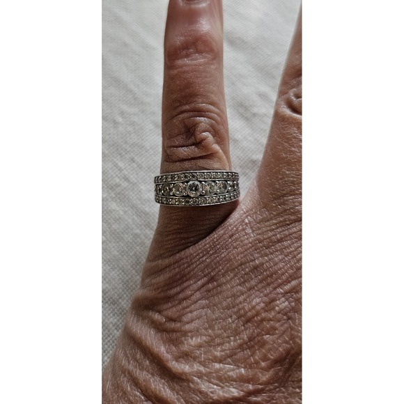 Women's Sterling Silver CZ Band Ring - Picture 4 of 4